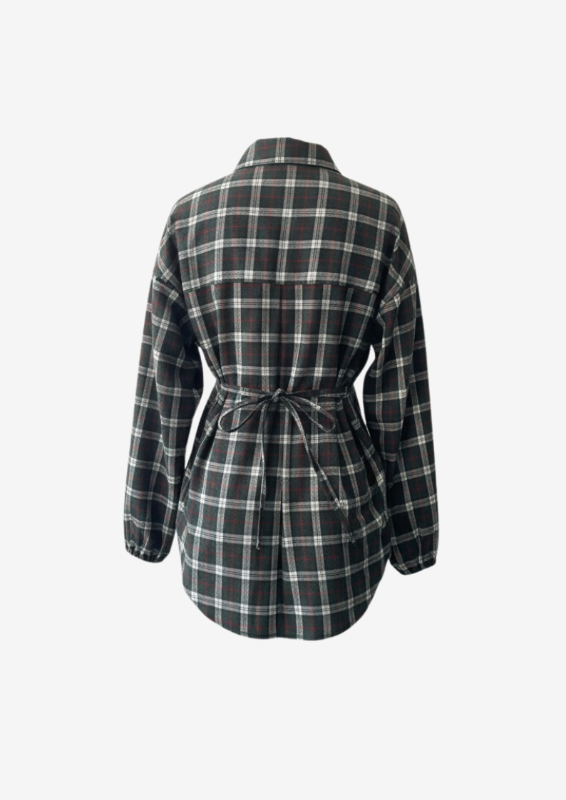 Plaid Zip-Up Top