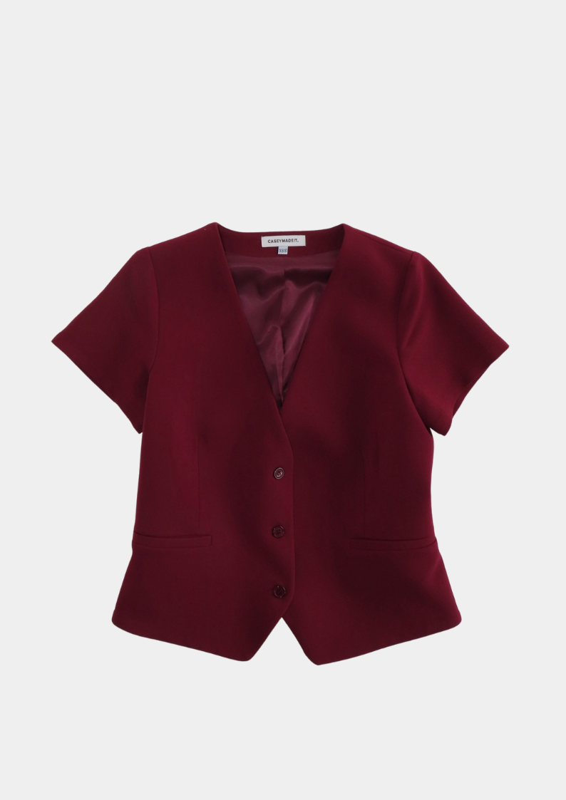 Casey Vest- Cranberry