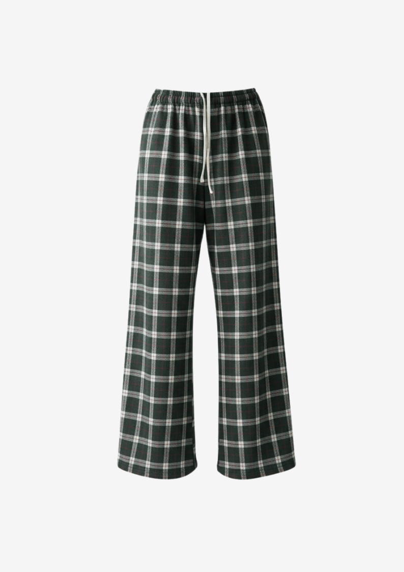 Plaid Elastic Pants