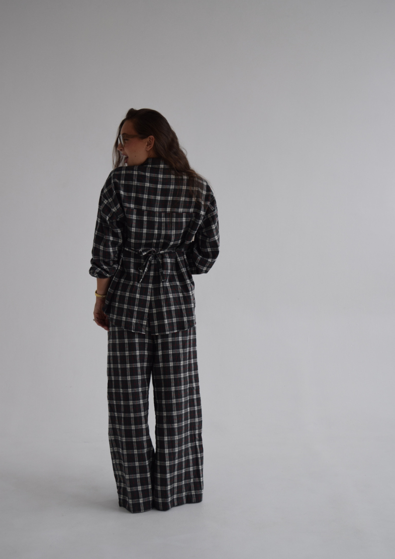 Plaid Elastic Pants