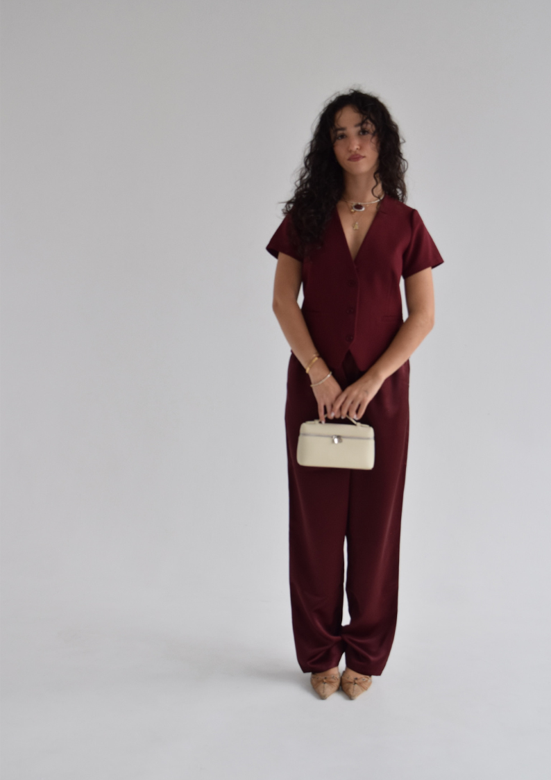 Casey Vest- Cranberry