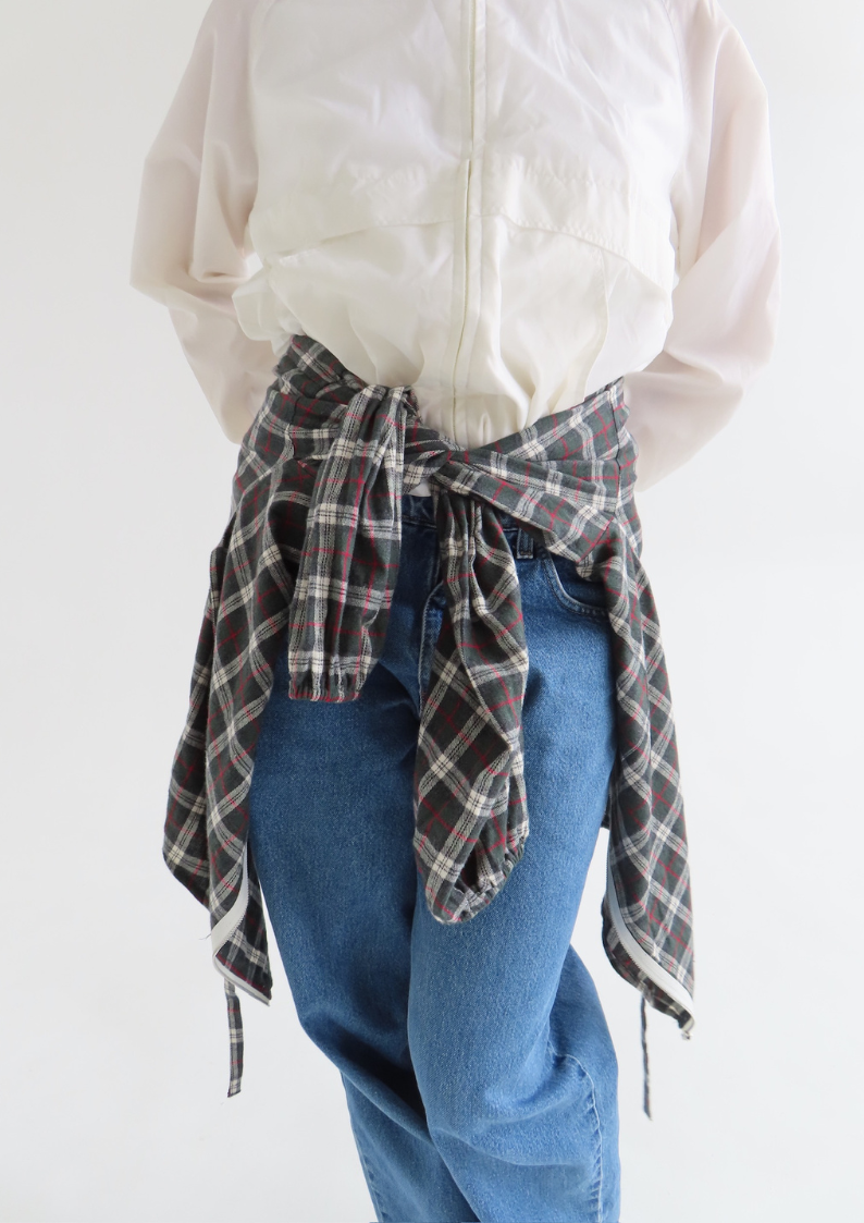 Plaid Zip-Up Top