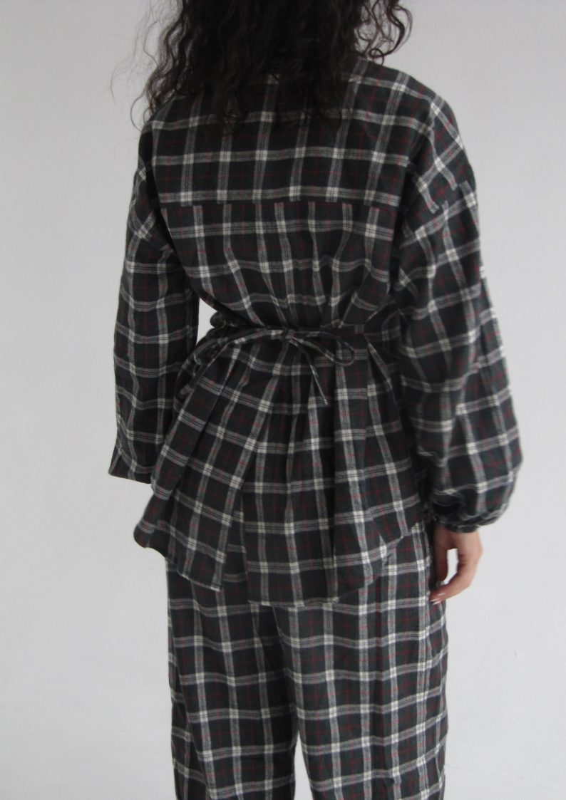 Plaid Zip-Up Top