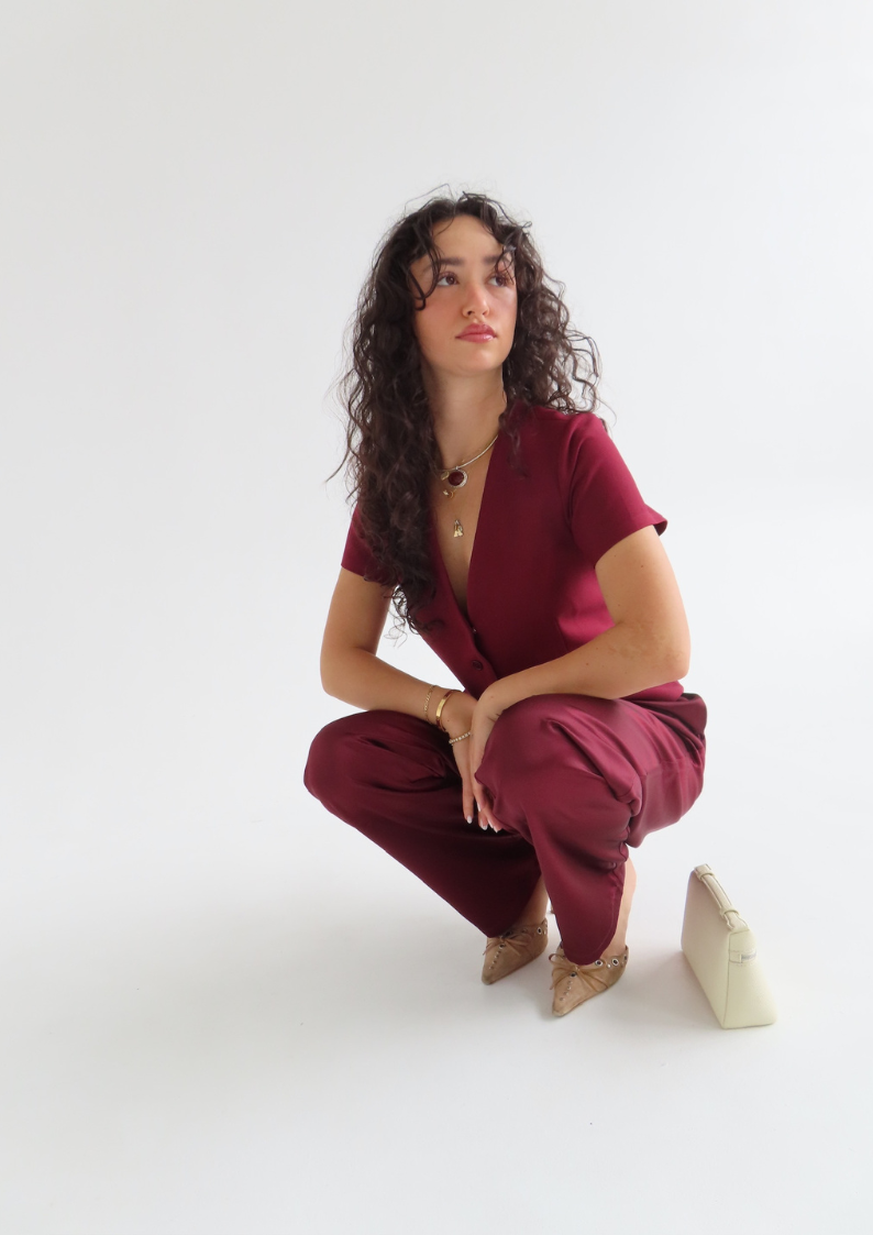 Casey Vest- Cranberry