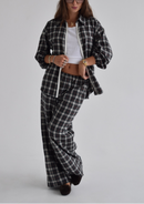 Plaid Zip-Up Top