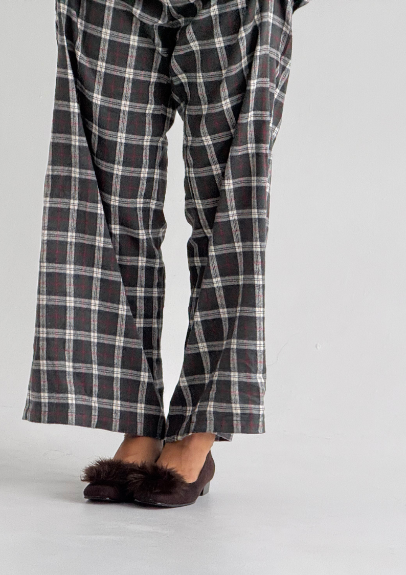 Plaid Elastic Pants