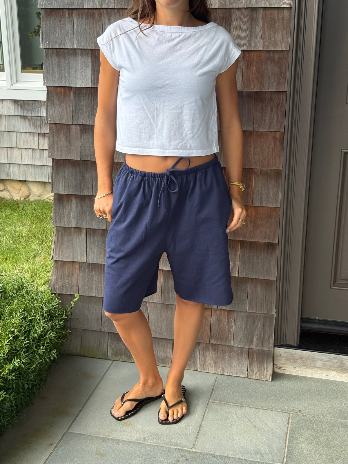 THE T-SHIRT PANT navy (all lengths)