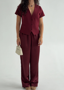 Casey Vest- Cranberry