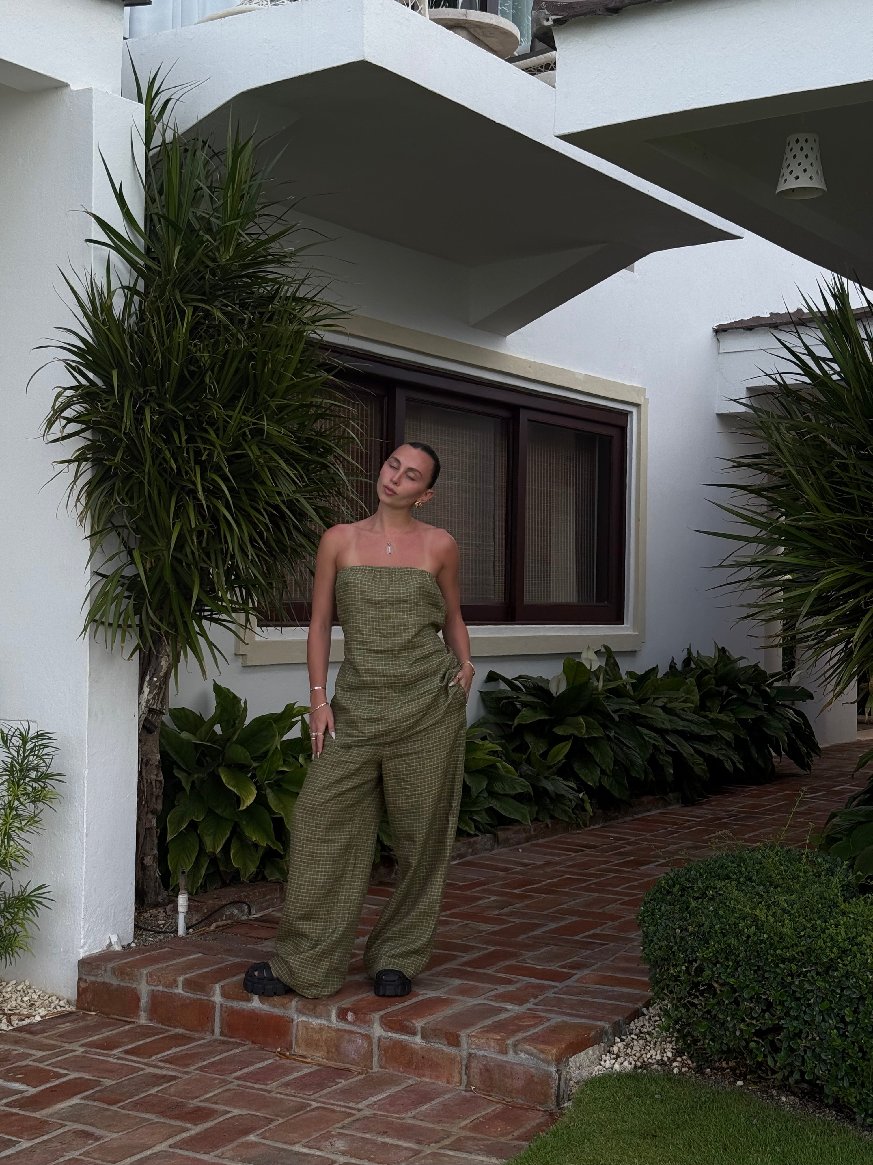 Casey Top- lime linen