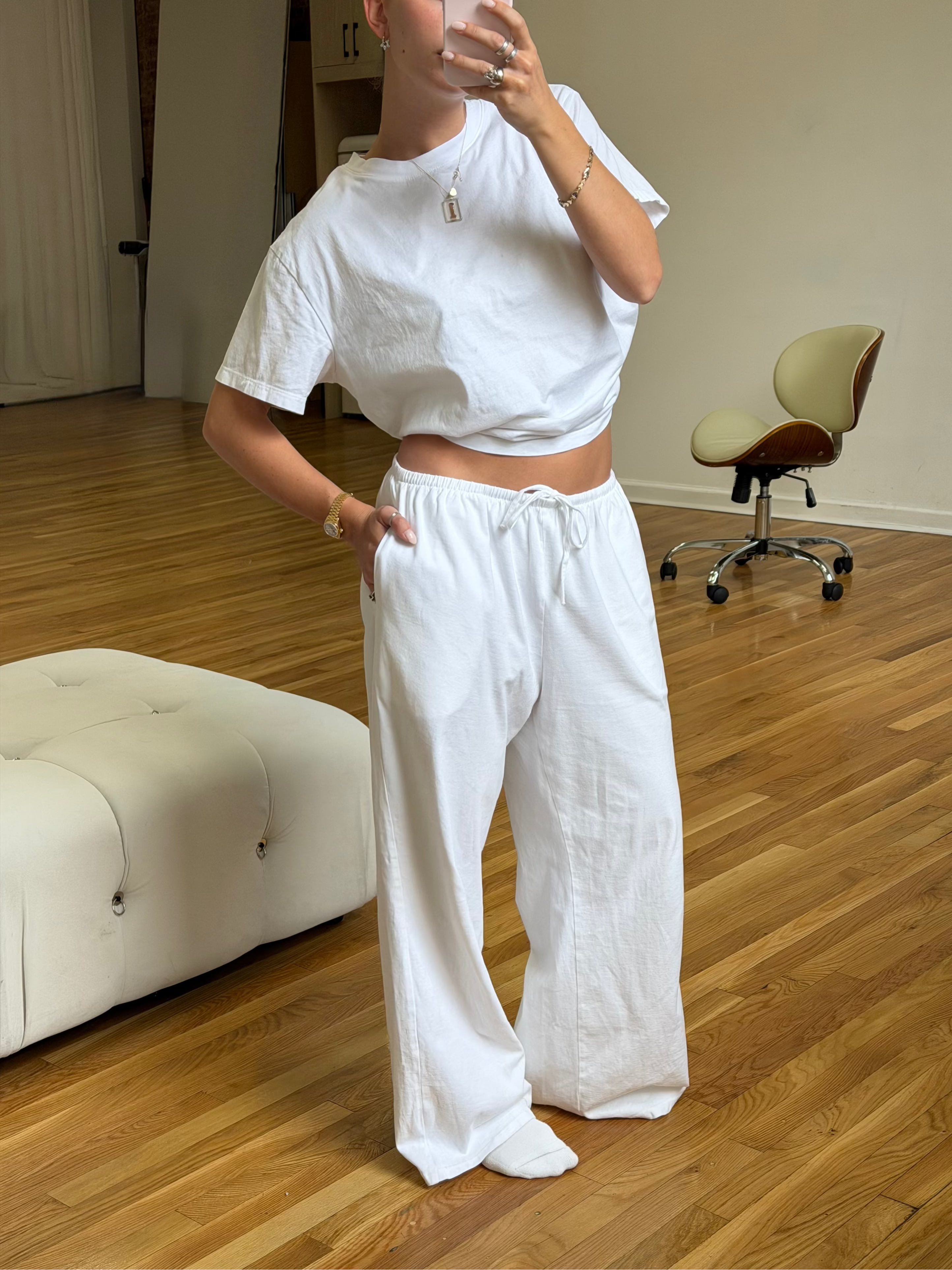 THE T-SHIRT PANT white