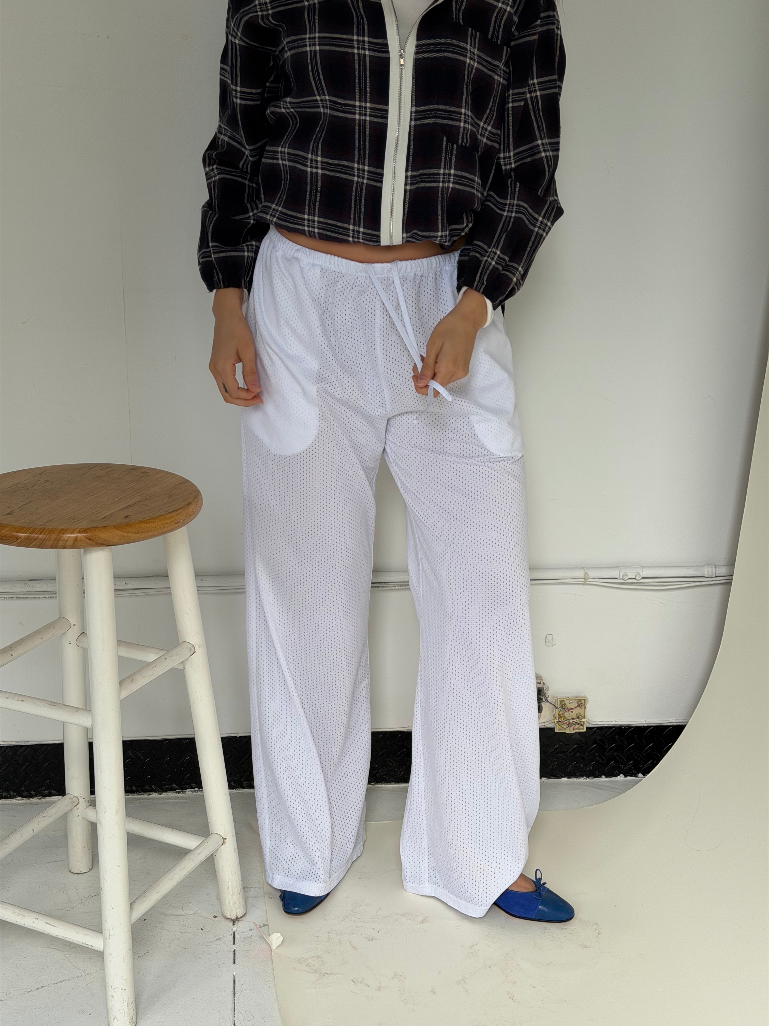 THE MESH PANT icey white