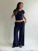THE T-SHIRT PANT navy (all lengths)
