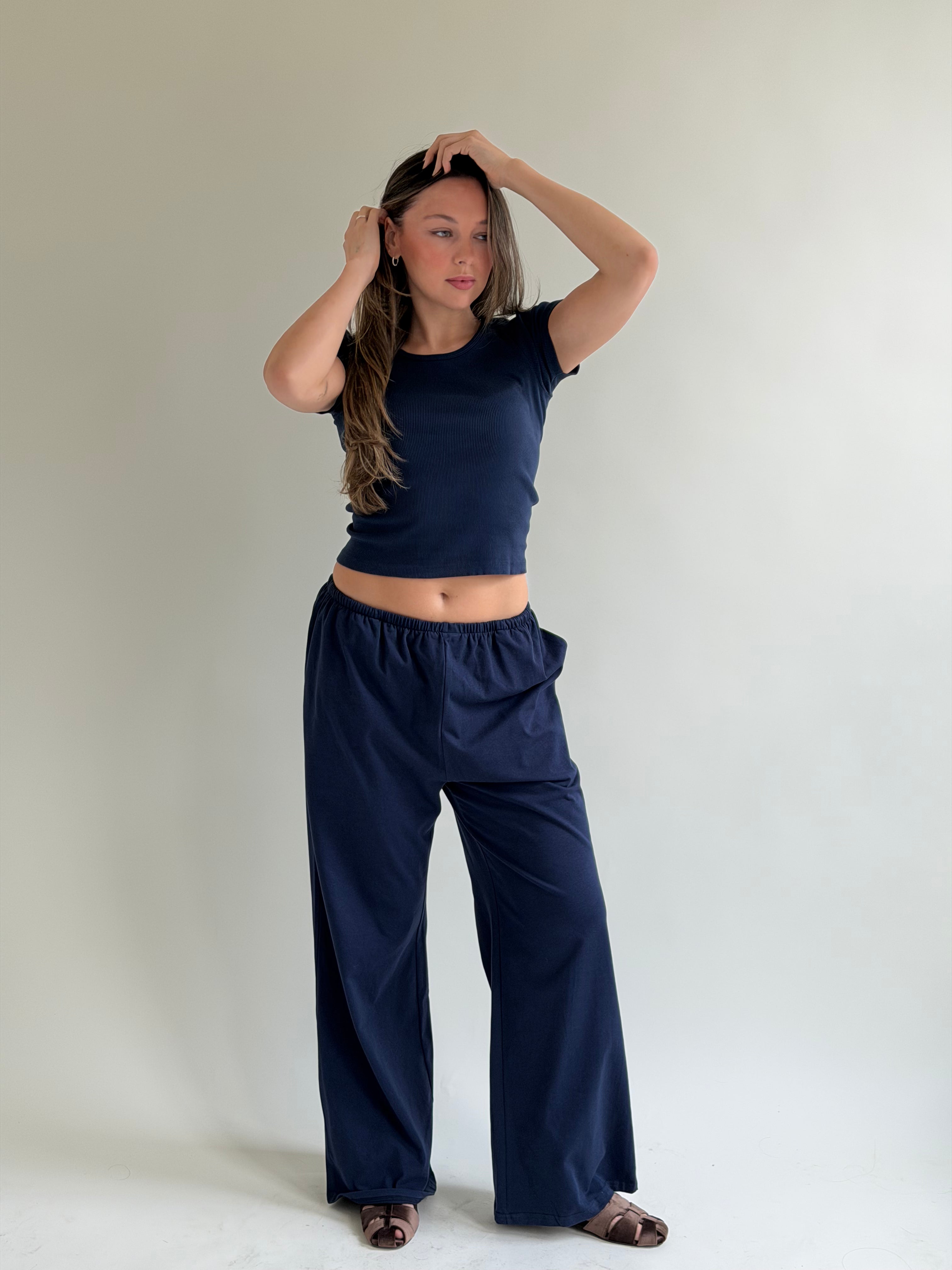 THE T-SHIRT PANT navy (all lengths)