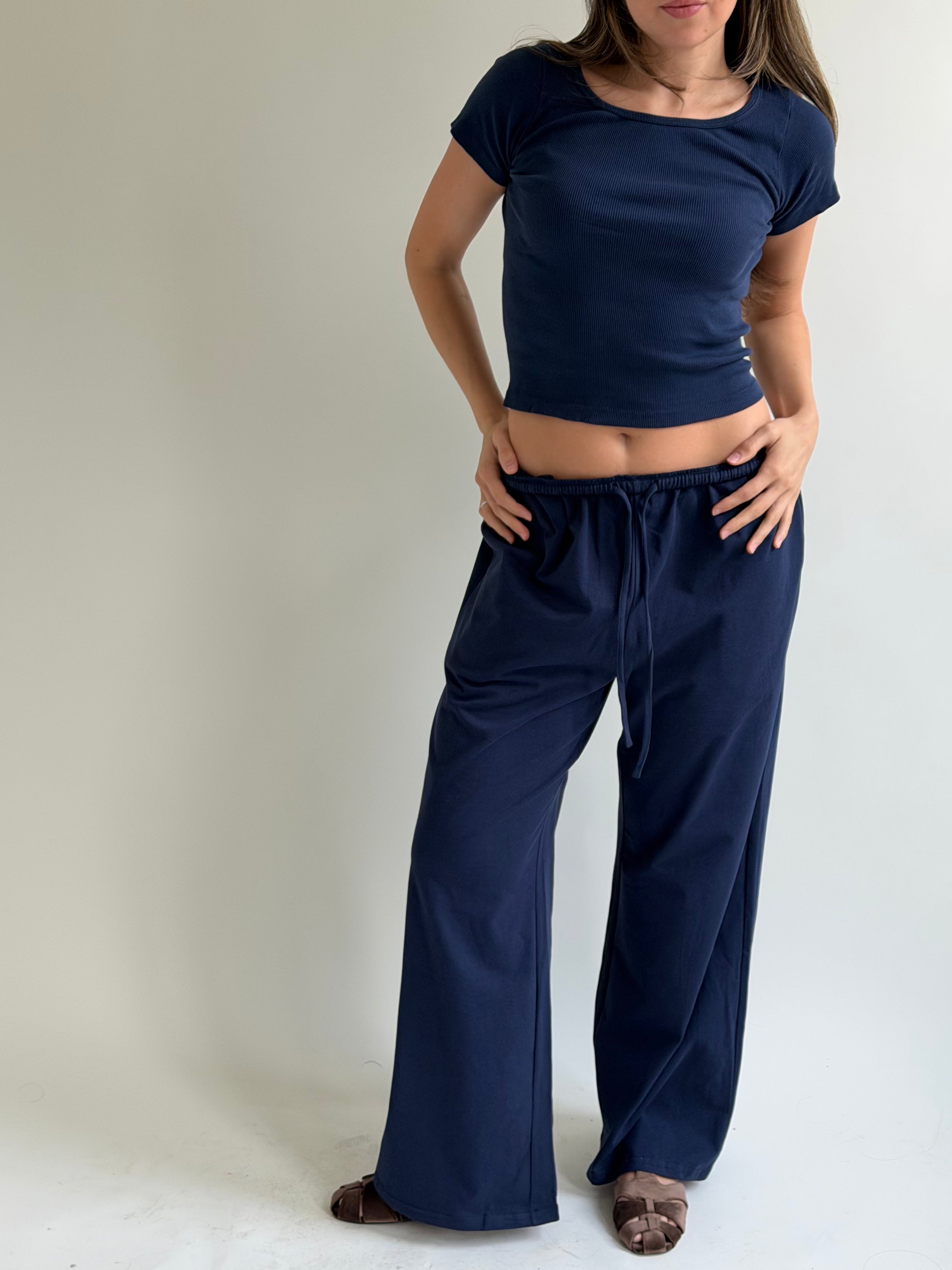 THE T-SHIRT PANT navy (all lengths)