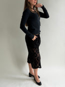 LACE CAPRI black