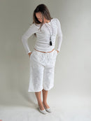 LACE CAPRI white