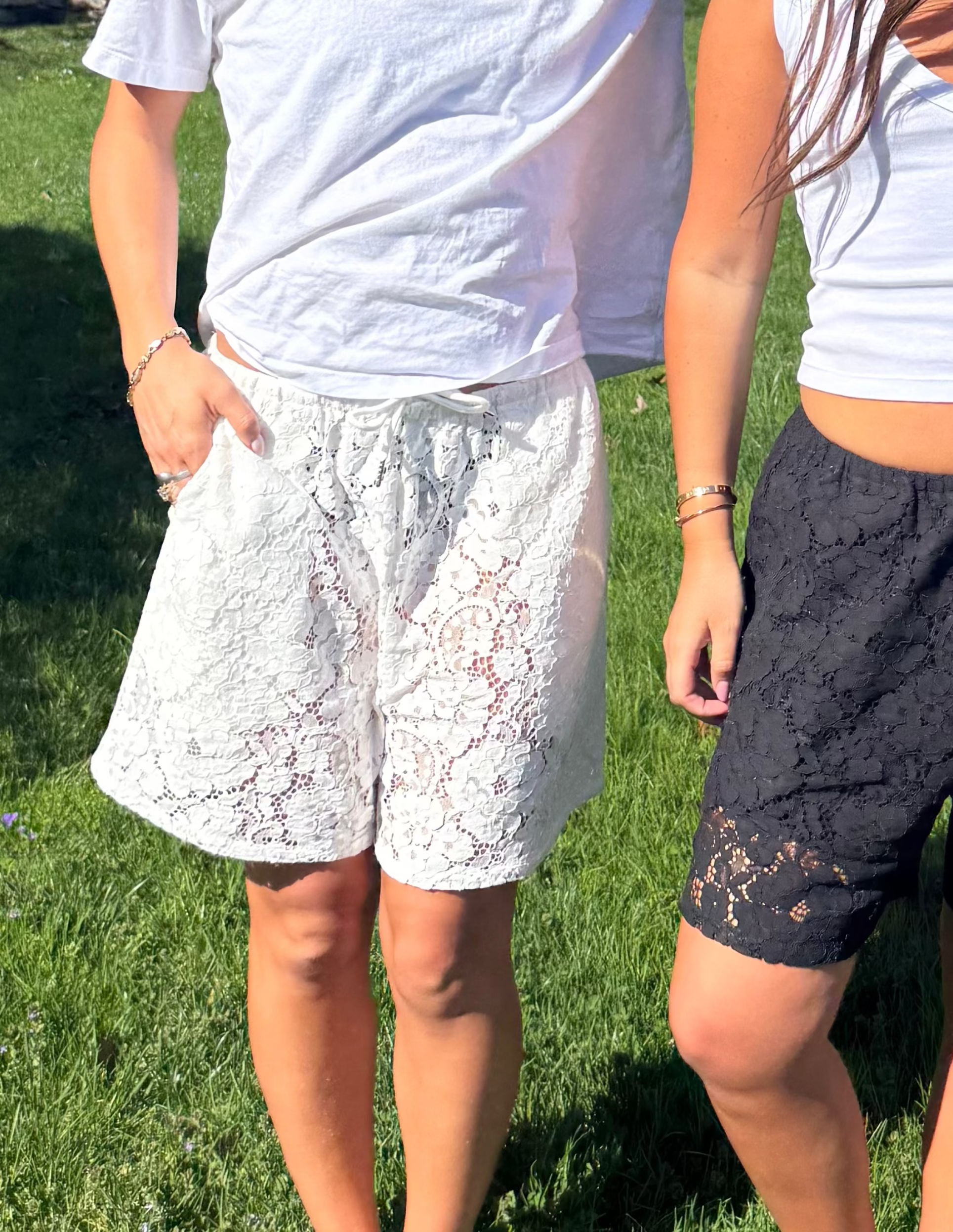 *pre order LACE MIDI SHORT white