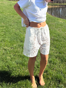 *pre order LACE MIDI SHORT white