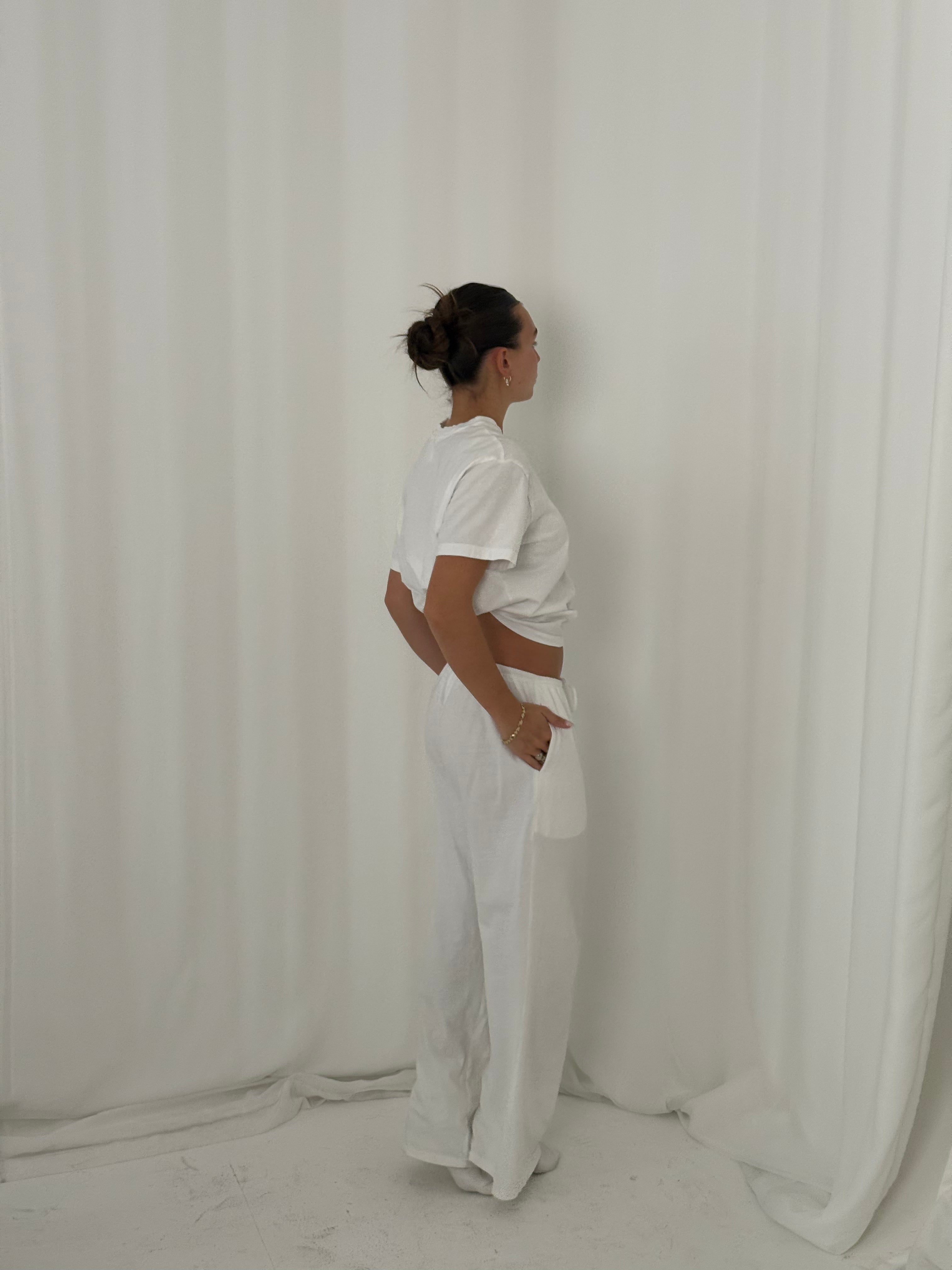 THE T-SHIRT PANT white
