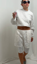 *pre order LACE MIDI SHORT white