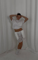 *pre order LACE MIDI SHORT white